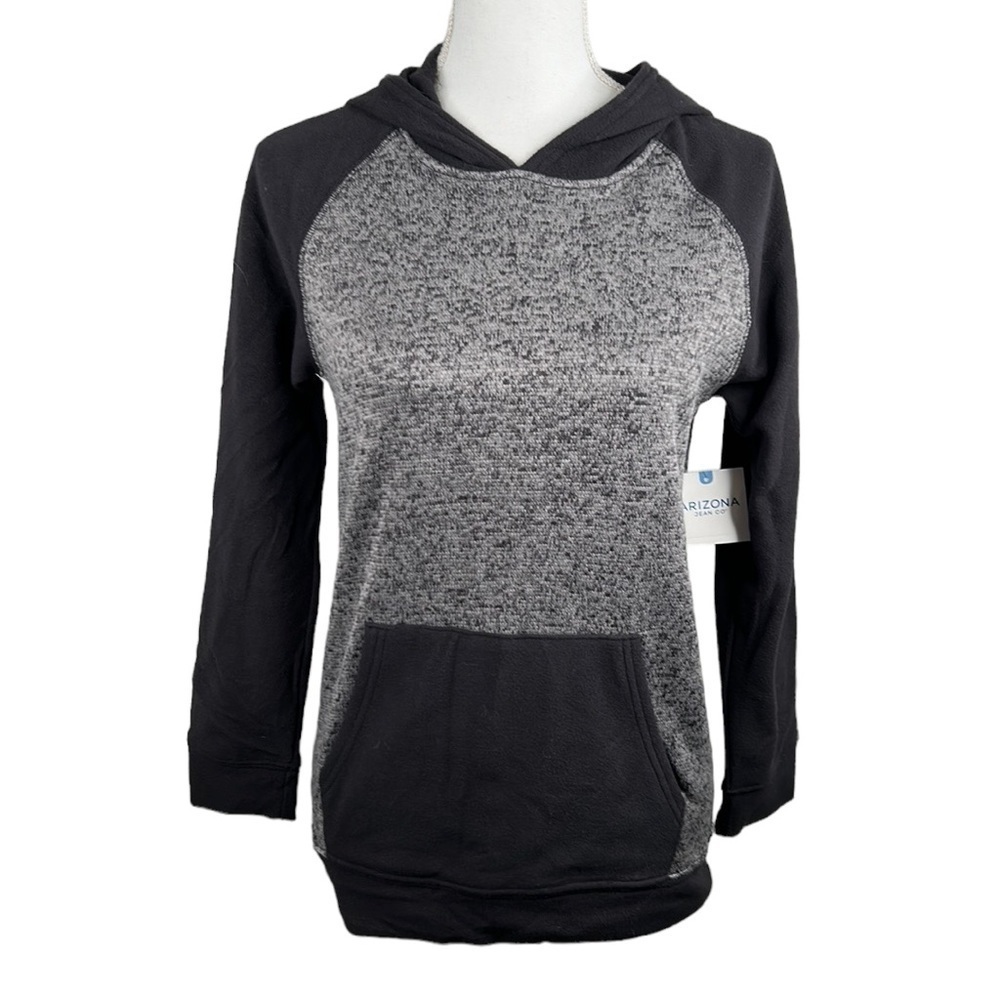 Arizona Black & Gray Long Sleeve Hoodie Sweatshirt Front Pocket Size Large New!